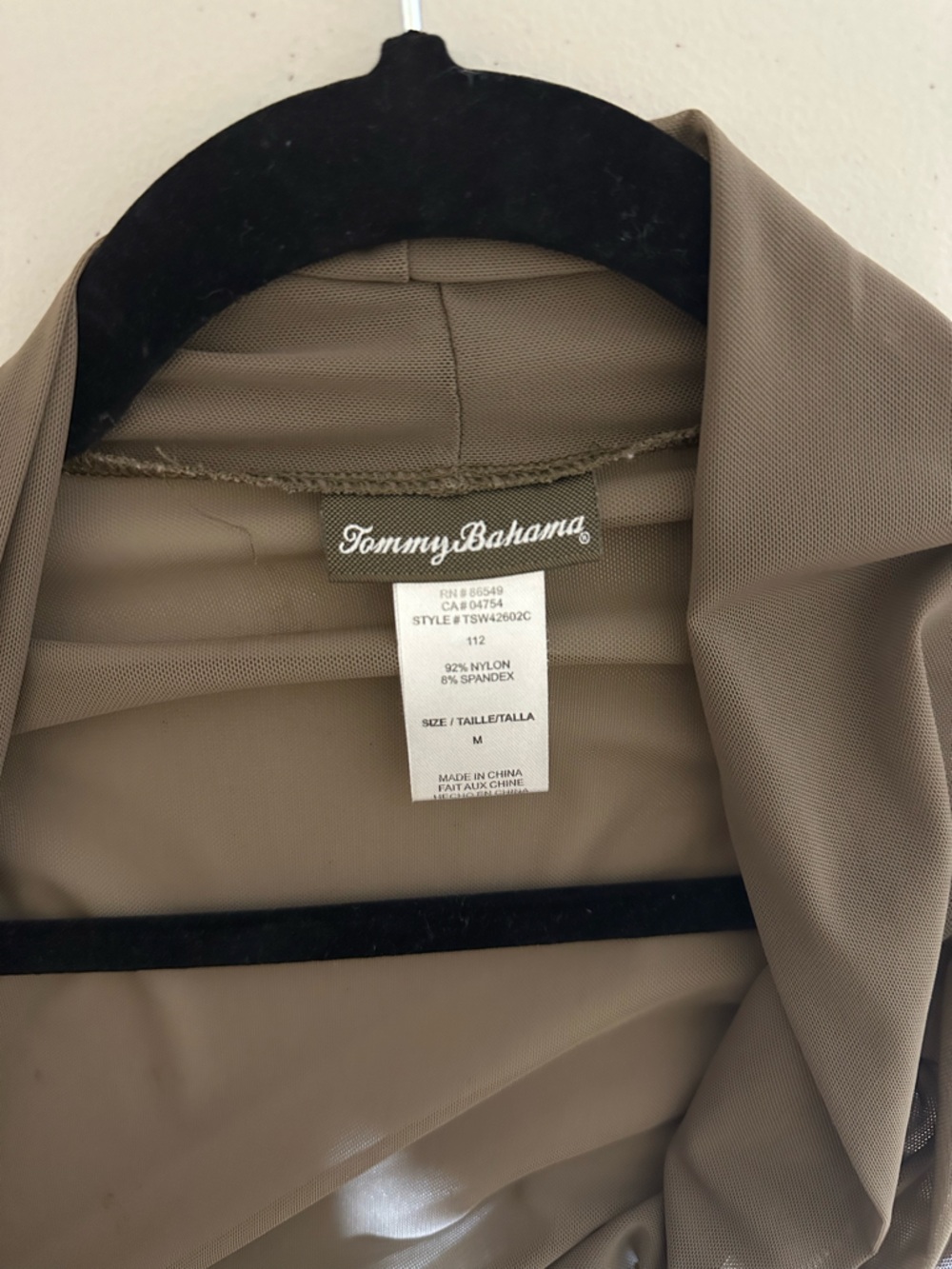 Tommy Bahama Sheer Mesh Longe Cardigan Taupe Drape Front Lightweight Size M - Picture 4 of 6